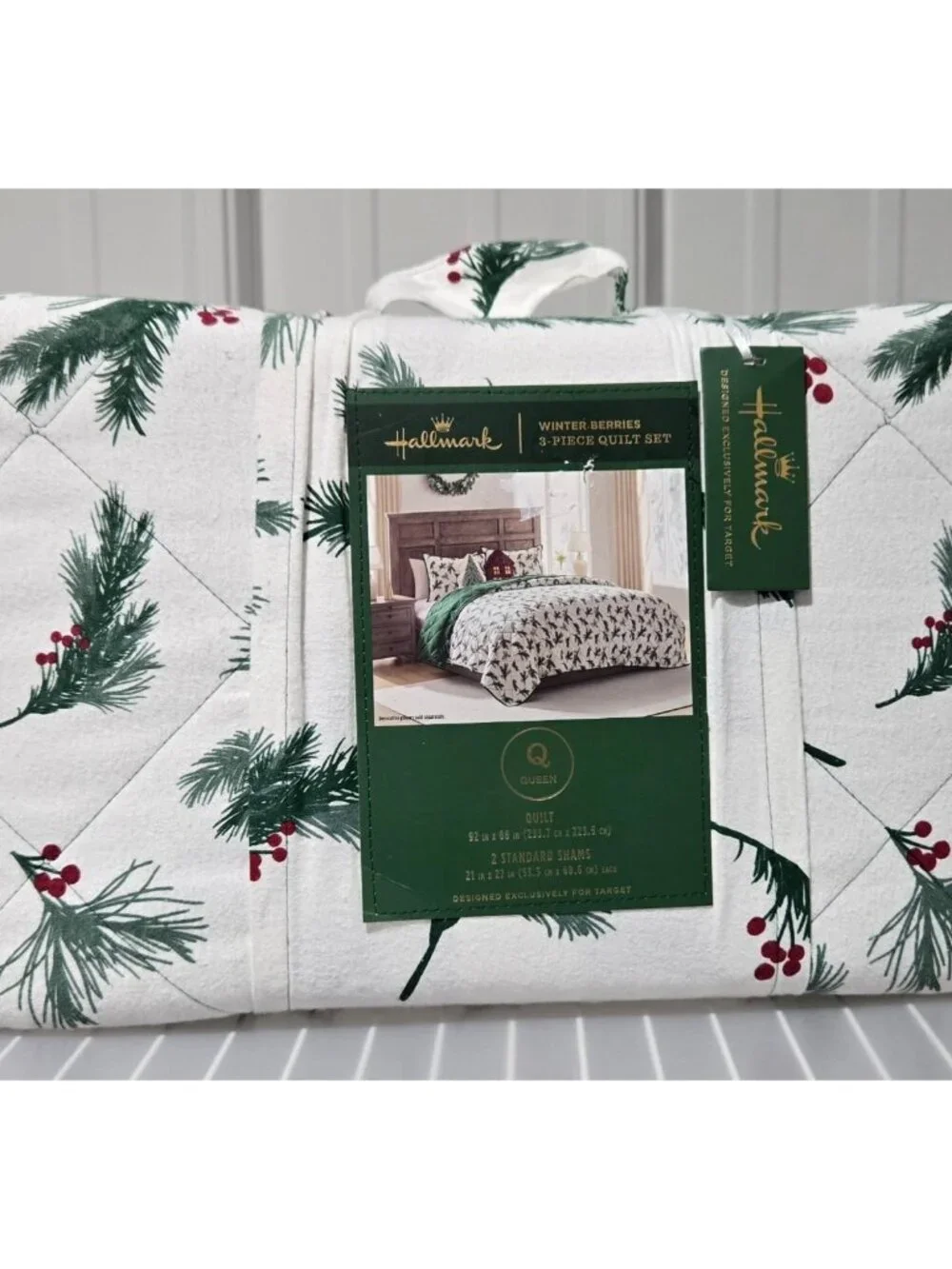 Hallmark Winter Berries 3 Pc Queen Size 88
